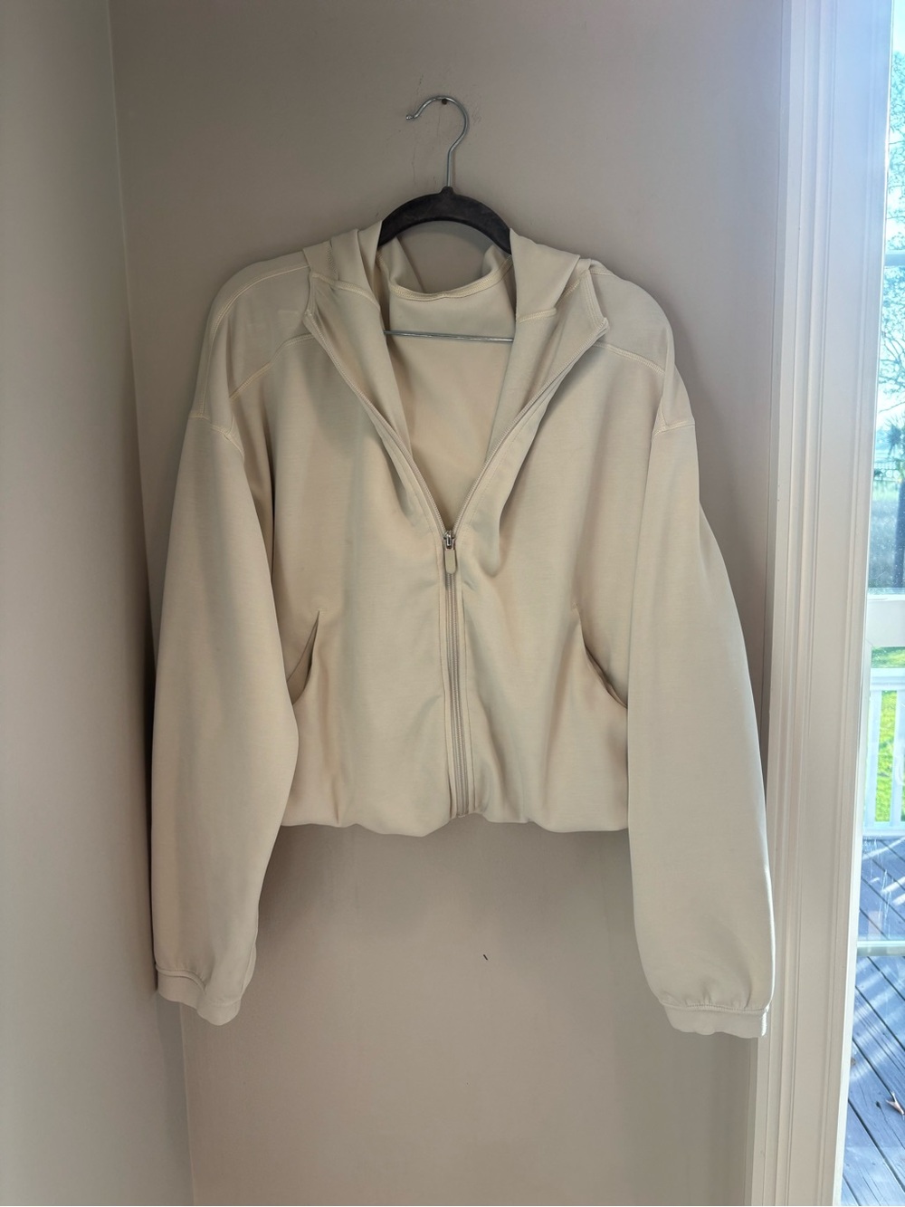 lululemon athletica Cream Zip Hoodie Bomber